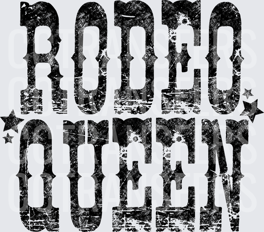 Rodeo Queen Distressed Grunge Western Stars (DTF)