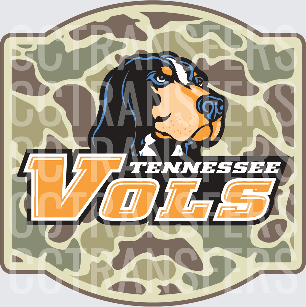 Camo Hound Dog Tennessee Vols Logo (DTF)