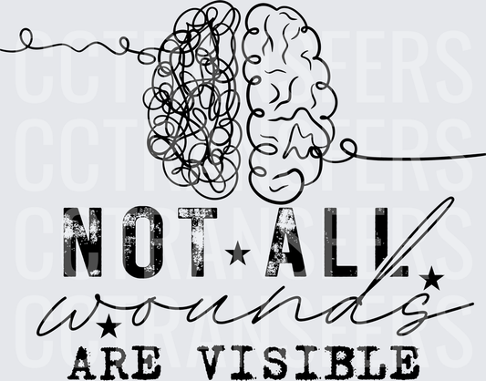 Not All Wounds Are Visible Mental Health Brain (DTF)