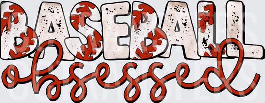 Baseball Obsessed Stitch Pattern Lettering (DTF)