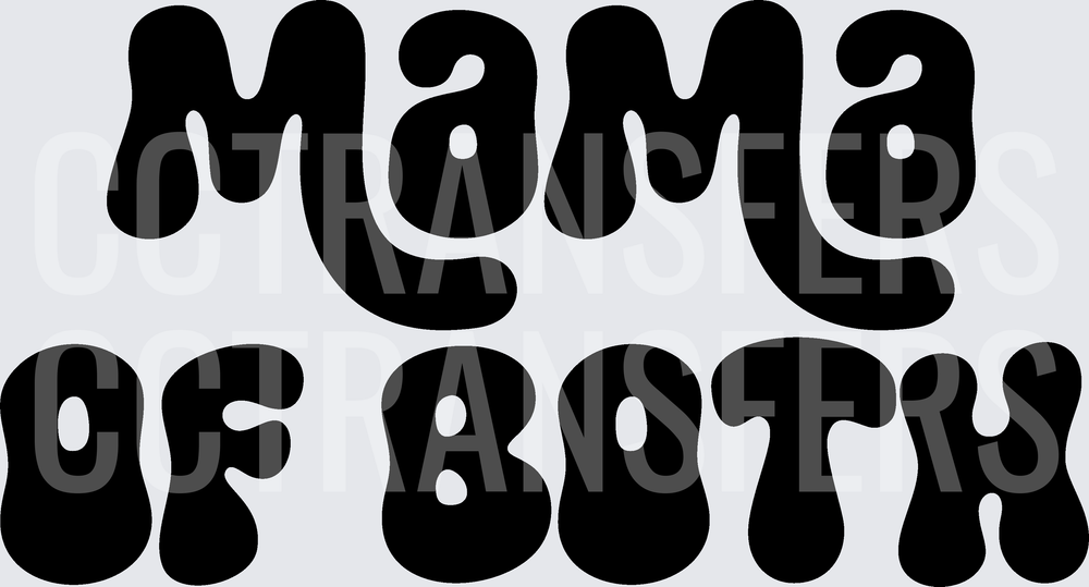 Mama Of Both Retro Groovy Bold Text (DTF)
