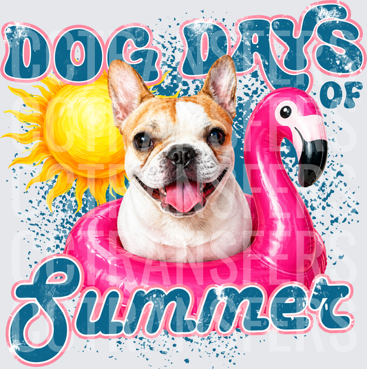 Dog Days of Summer French Bulldog Flamingo Float (DTF)