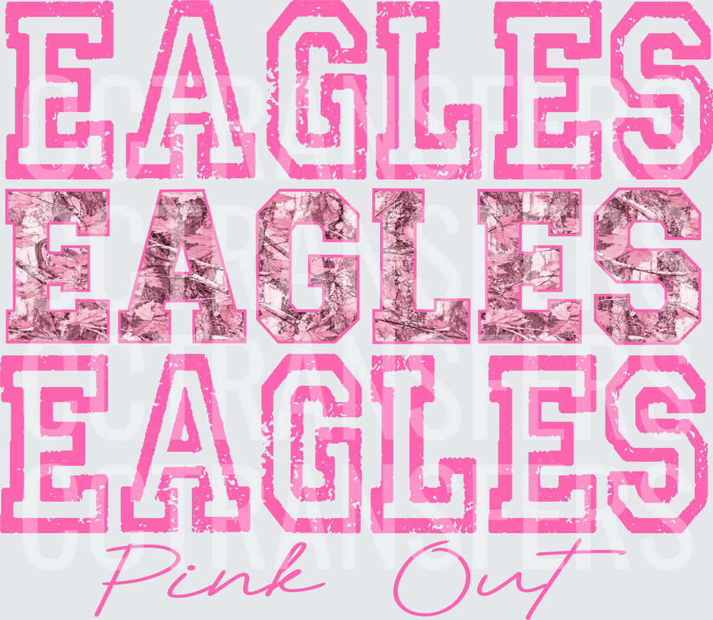 Eagles Eagles Eagles Pink Out Pink Camo Stacked Varsity (DTF)