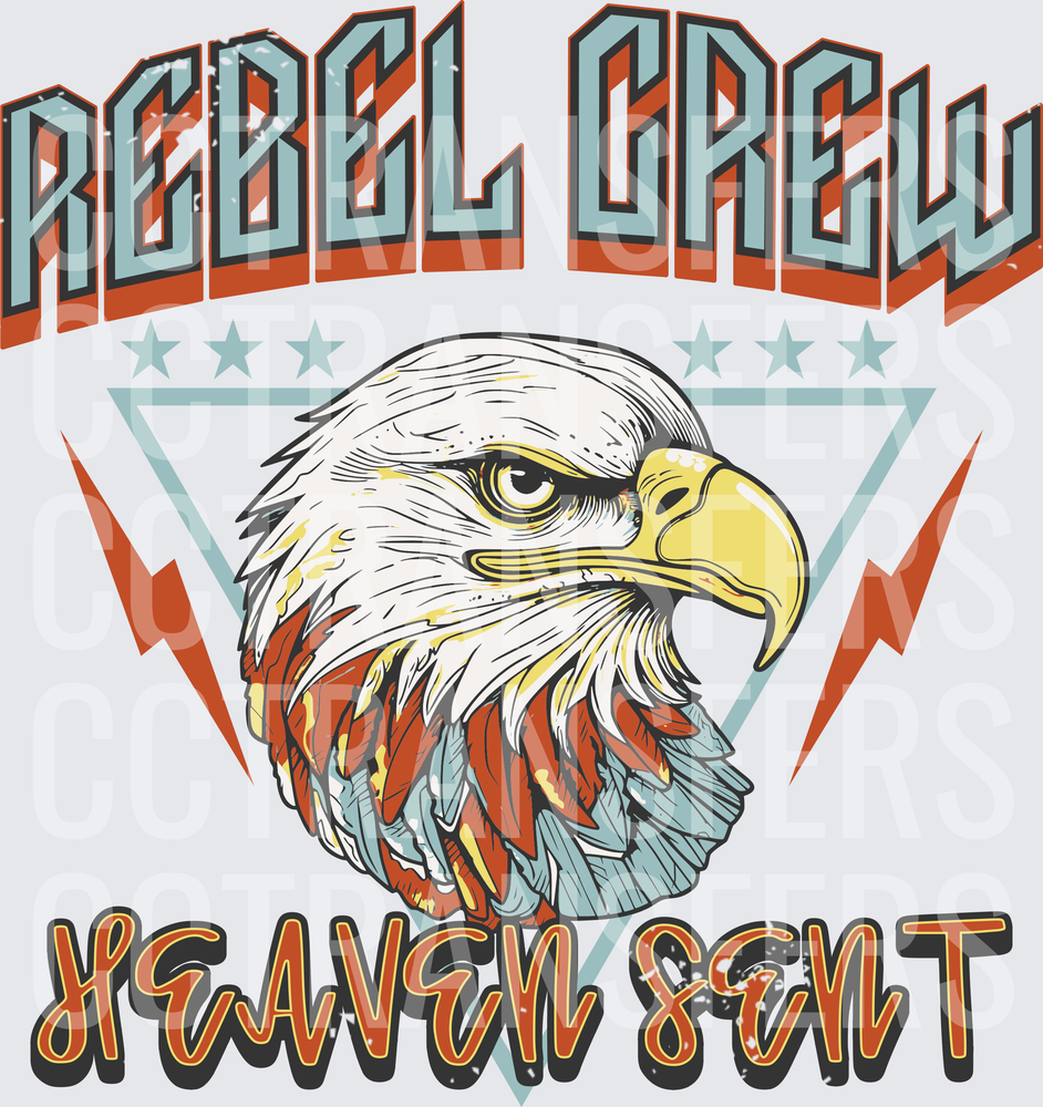 Rebel Crew Heaven Sent Bald Eagle Lightning Bolt (DTF)