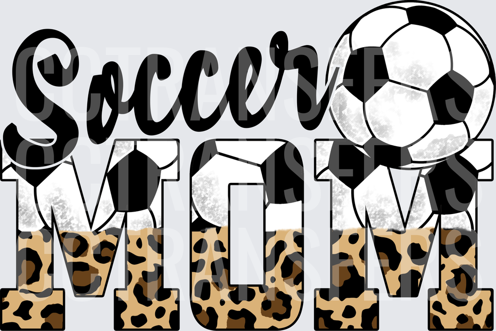 Soccer Mom Leopard Print Ball Design (DTF)