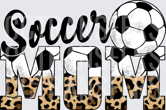 Soccer Mom Leopard Print Ball Design (DTF)