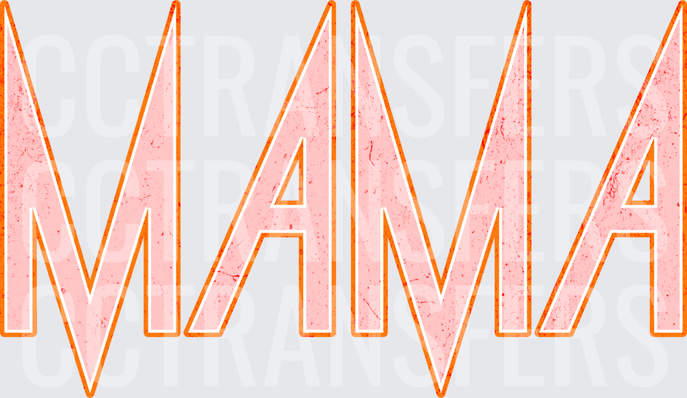 MAMA Distressed Pink Rock Style Bold Lettering (DTF)