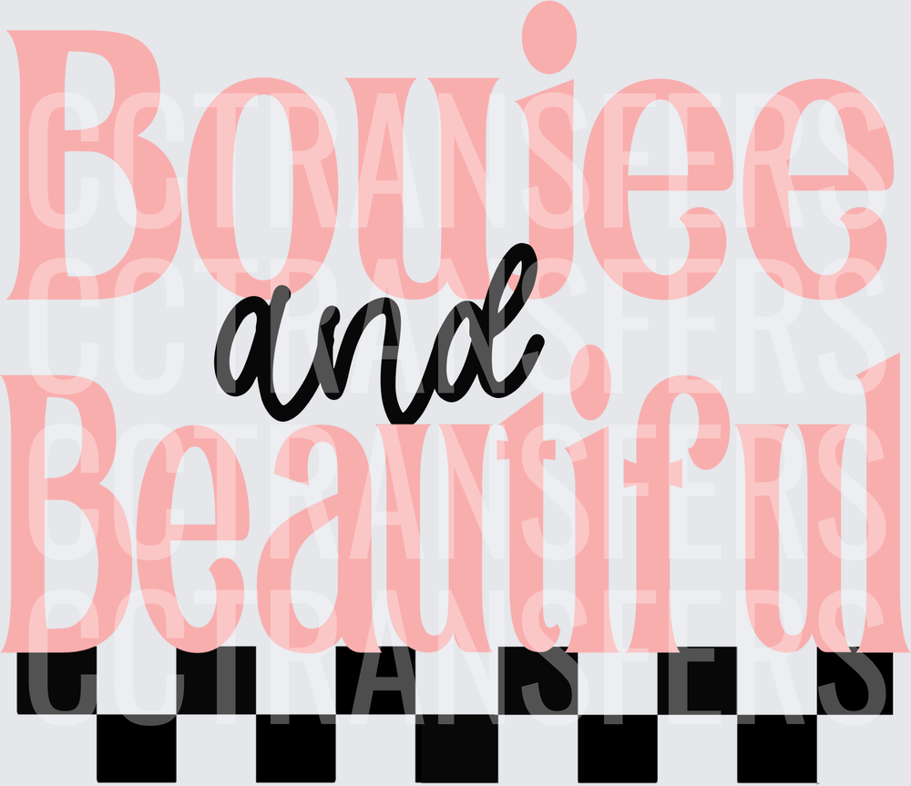 Boujee and Beautiful Pink Retro Checkered Design (DTF)