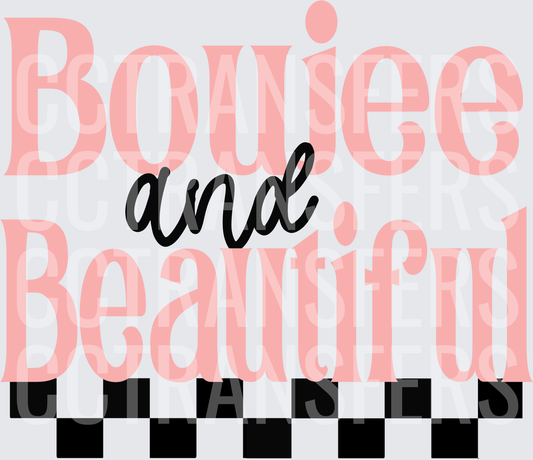 Boujee and Beautiful Pink Retro Checkered Design (DTF)