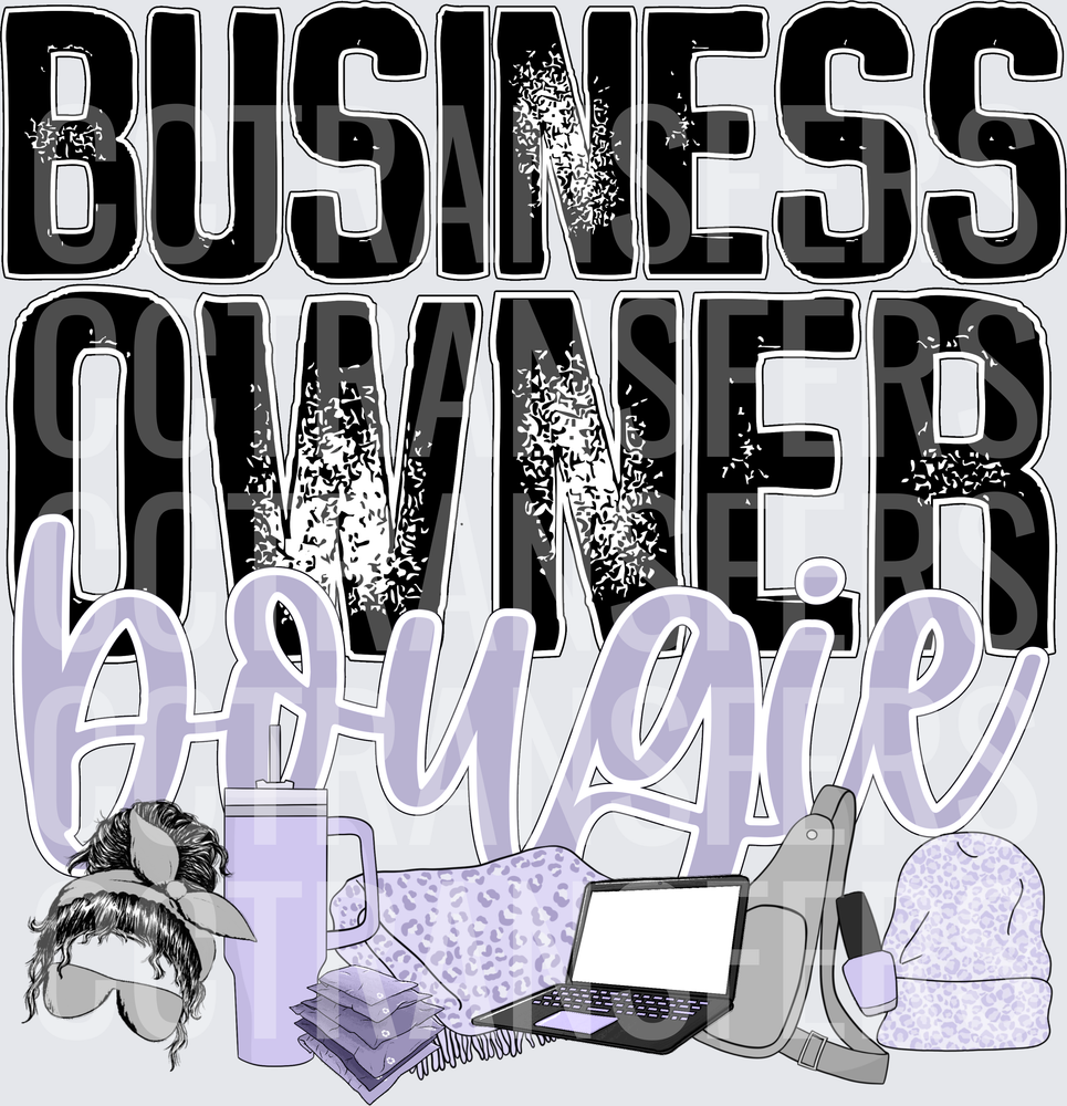 Business Owner Bougie Messy Bun Laptop Tumbler (DTF)