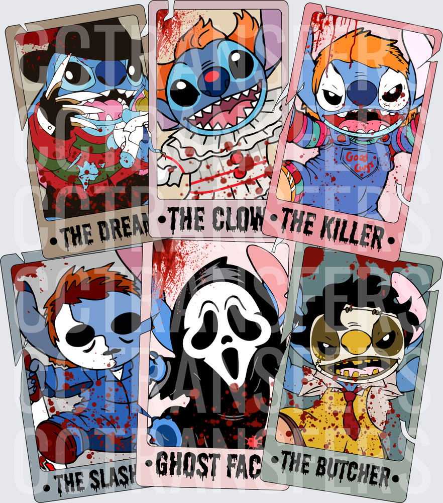 Stitch Horror Icons 6 Card Set Halloween Mashup (DTF)