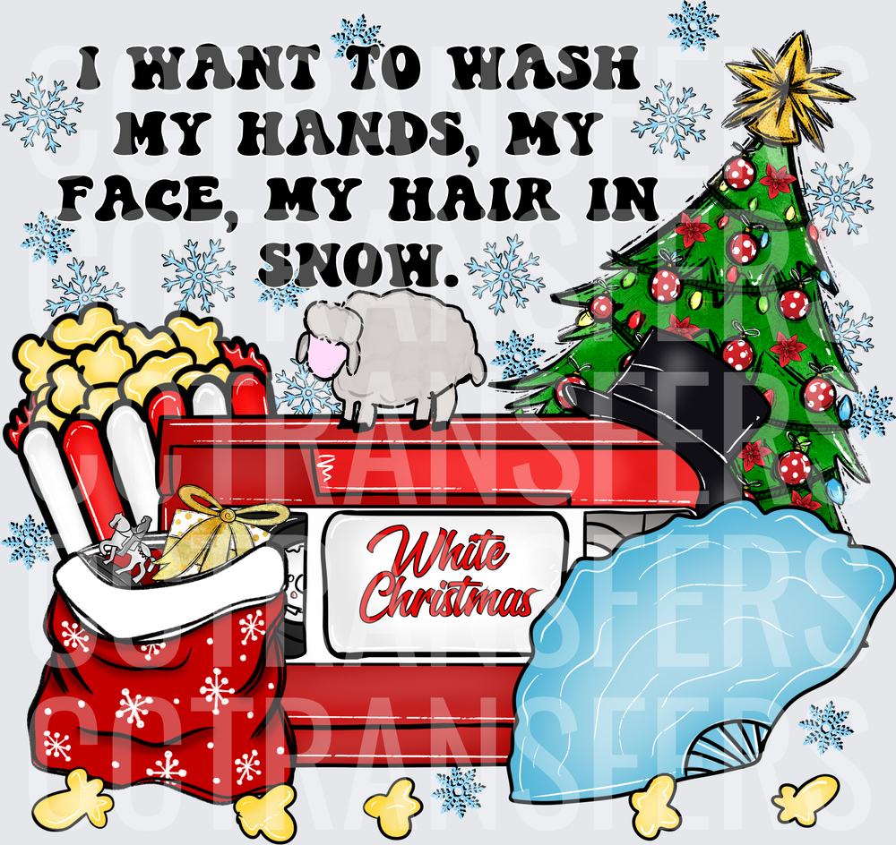 I Want To Wash My Hands My Face My Hair In Snow Christmas Movie Night (DTF)