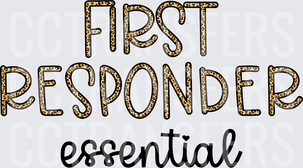 First Responder Essential Leopard Print Text (DTF)