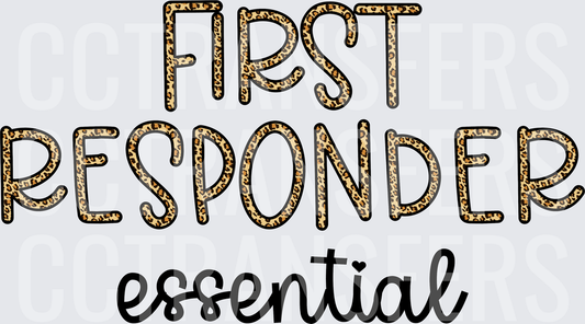 First Responder Essential Leopard Print Text (DTF)