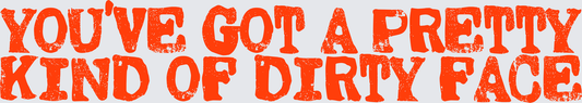 You've Got A Pretty Kind Of Dirty Face Bold Orange Text (DTF)