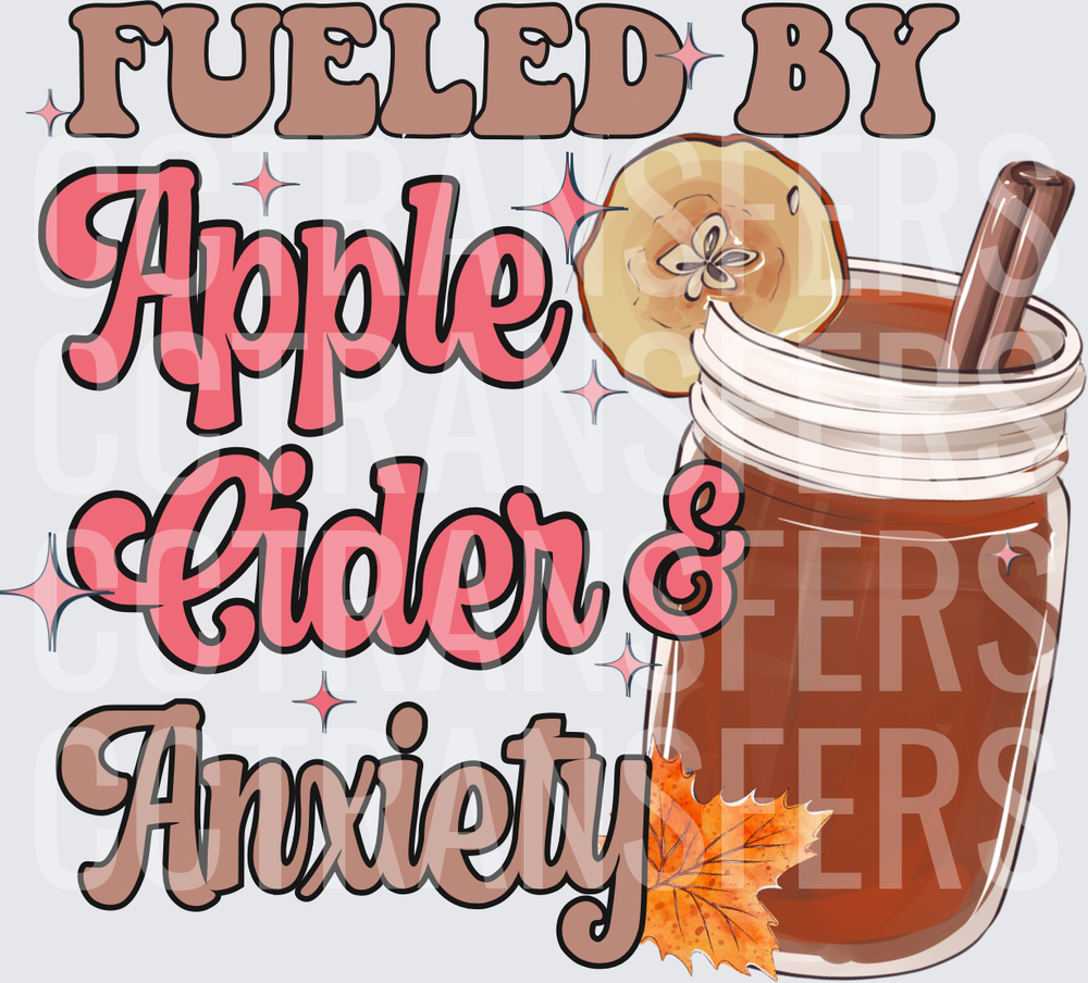 Fueled By Apple Cider & Anxiety Fall Mason Jar (DTF)