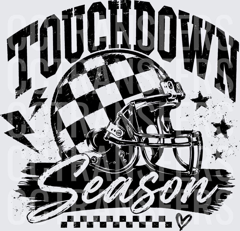 Touchdown Season Checkered Football Helmet Stars (DTF)