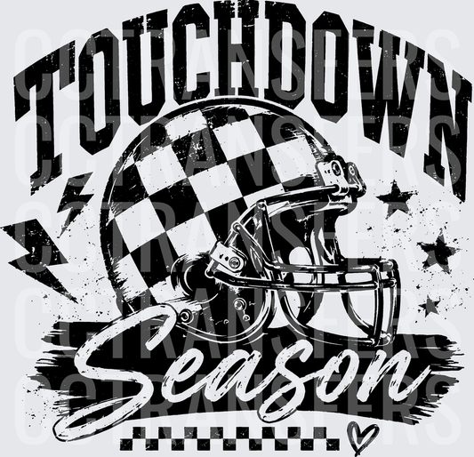 Touchdown Season Checkered Football Helmet Stars (DTF)