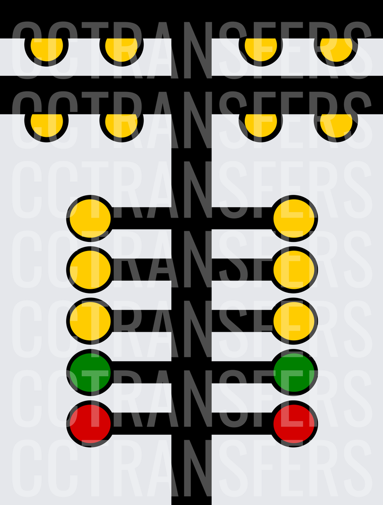 Yellow Green Red Ribcage Skeleton Lights Design (DTF)