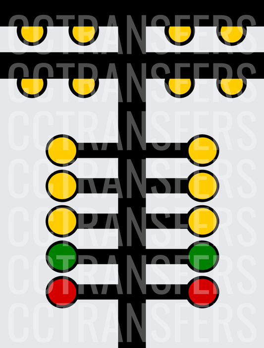 Yellow Green Red Ribcage Skeleton Lights Design (DTF)