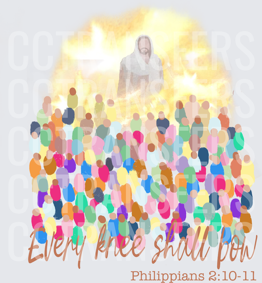 Every Knee Shall Bow Philippians 2:10-11 Glowing Figure Crowd (DTF)