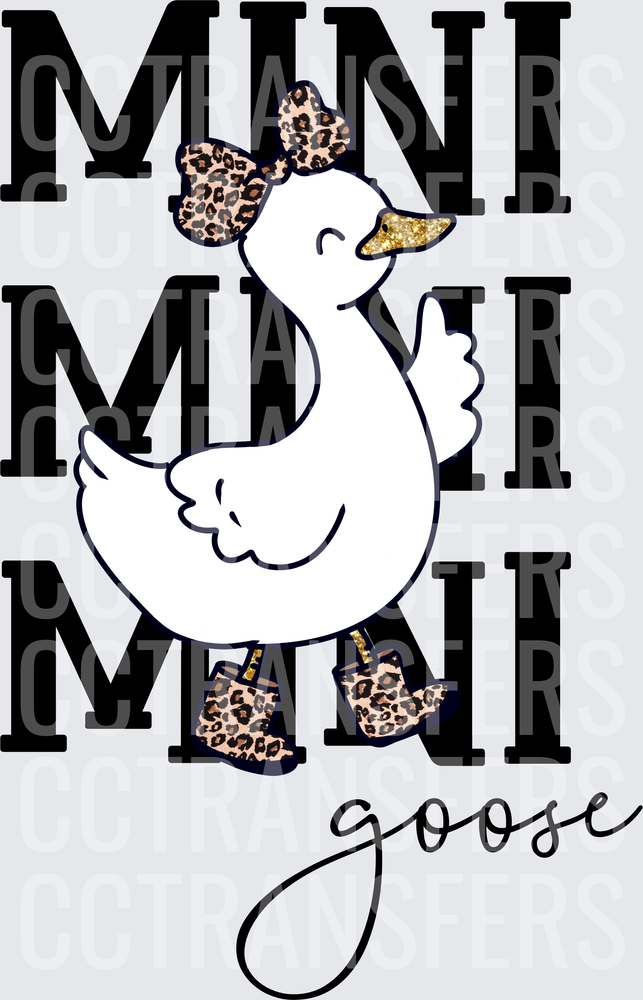 Mini Mini Mini Goose Leopard Bow Duck (DTF)