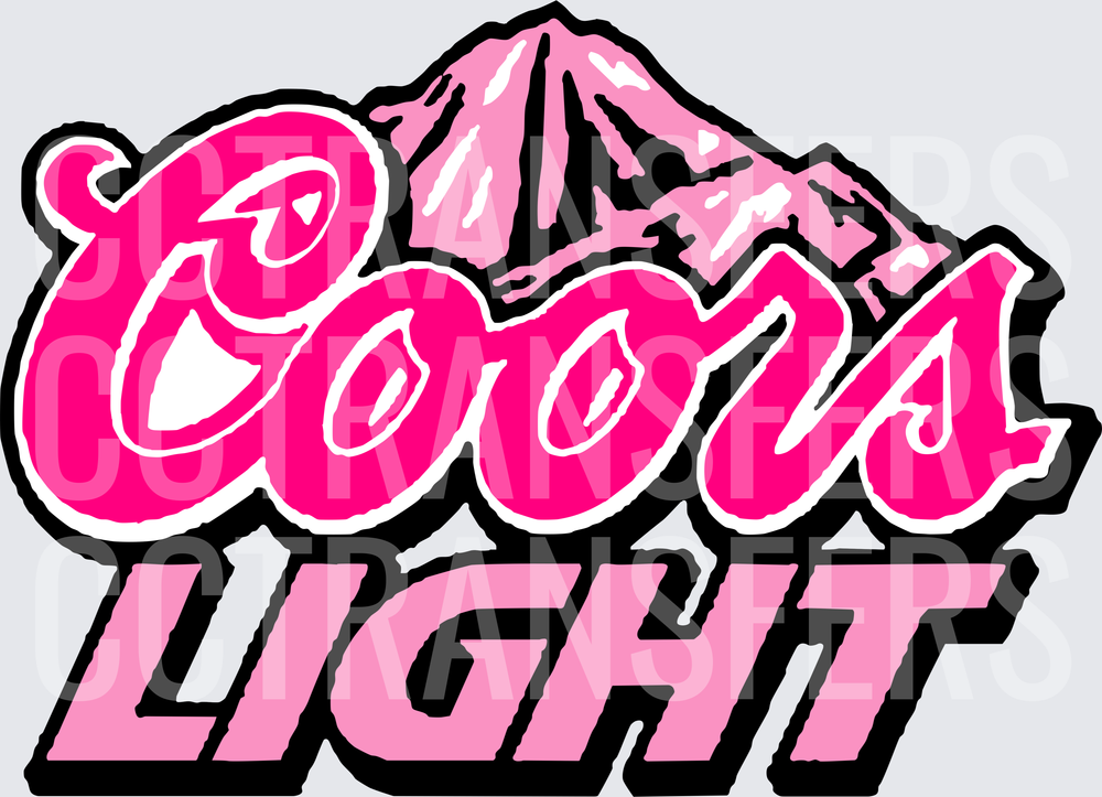 Pink Beer Brand Logo Mountain Script Light (DTF)