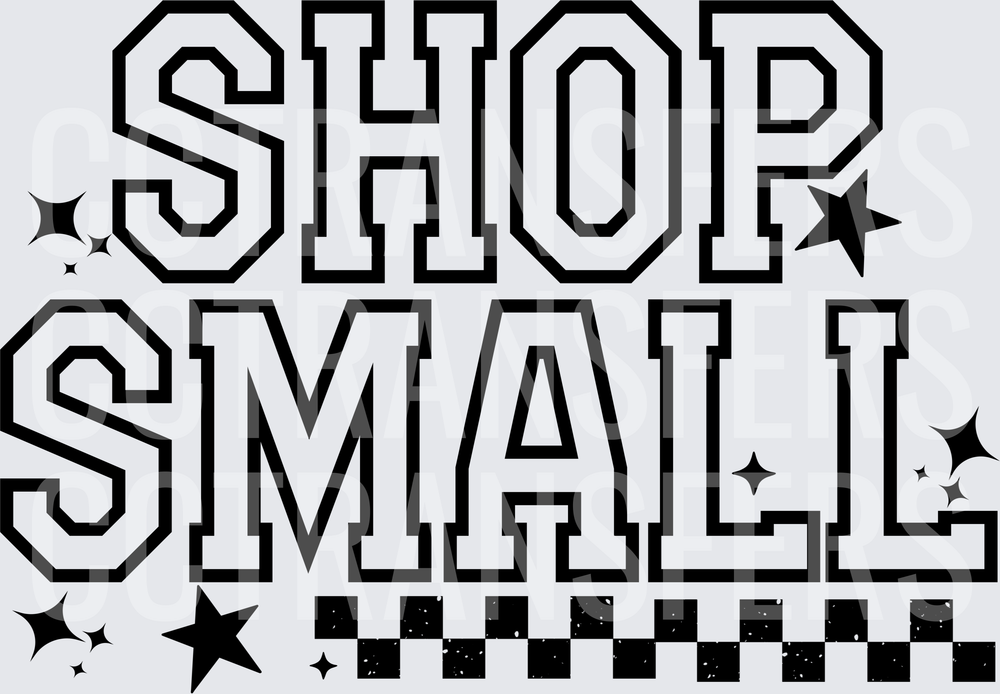 Shop Small Bold Varsity Stars Checker Design (DTF)