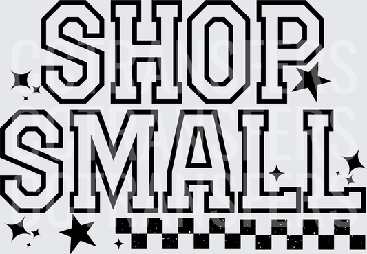 Shop Small Bold Varsity Stars Checker Design (DTF)