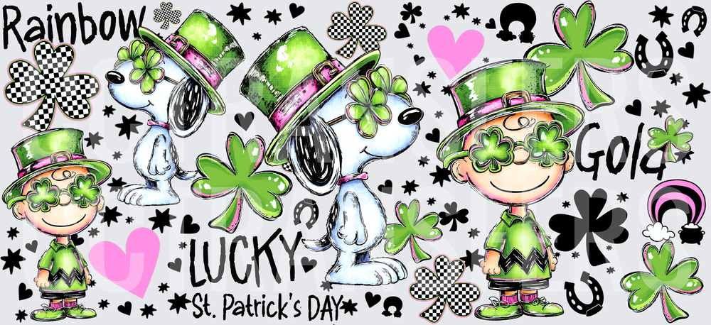 Lucky St. Patrick's Day Rainbow Gold Cartoon Characters (DTF)