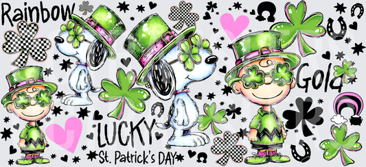 Lucky St. Patrick's Day Rainbow Gold Cartoon Characters (DTF)