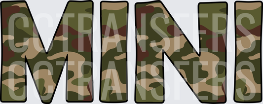 MINI Bold Woodland Camo Letter Text (DTF)