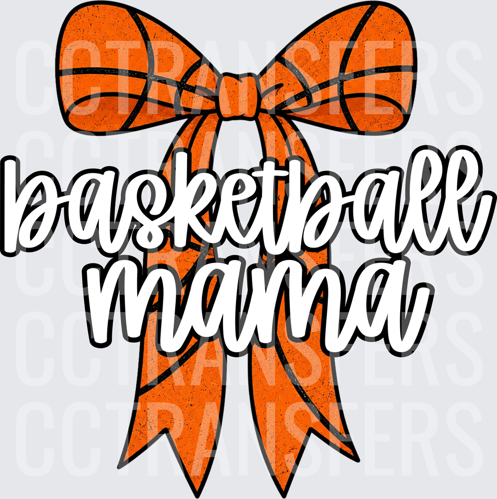 Basketball Mama Orange Bow Script Graphic (DTF)