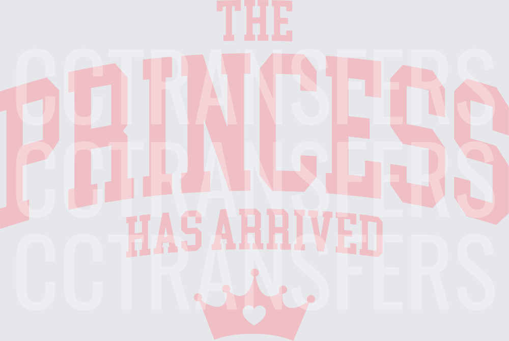 The Princess Has Arrived Pink Crown Heart Varsity (DTF)