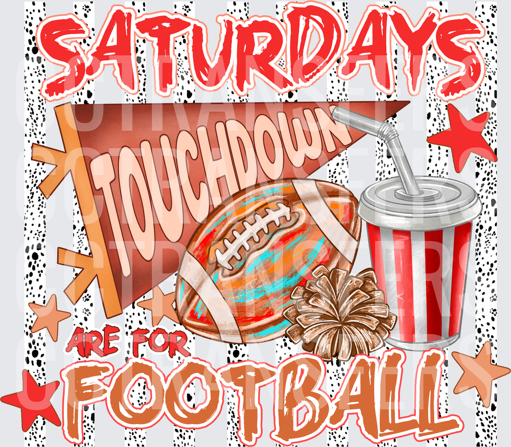 Saturdays Are For Football Touchdown Pennant Design (DTF)