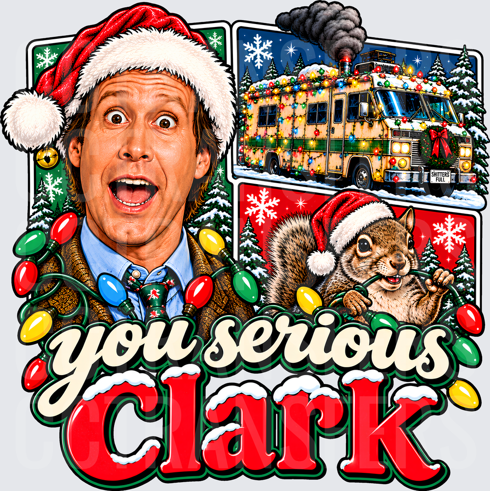 You Serious Clark Christmas RV Squirrel Holiday Lights (DTF)
