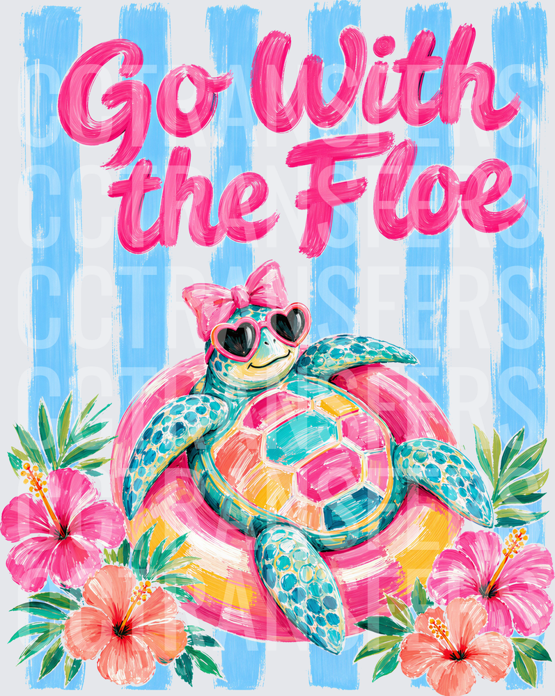 Go With the Floe Cute Turtle Heart Sunglasses Hibiscus (DTF)