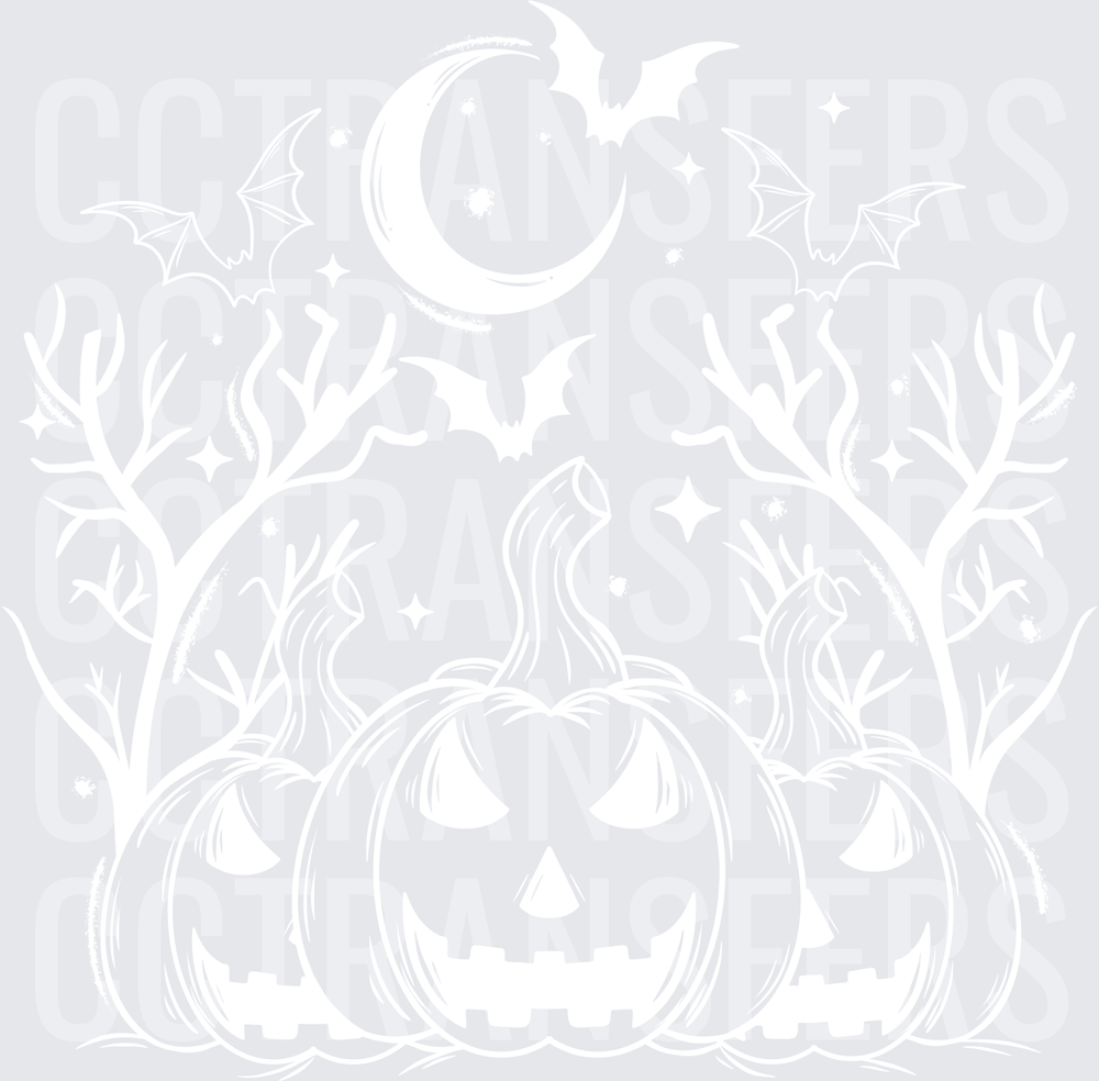 Bold White Graphic Design on Transparent Background (DTF)