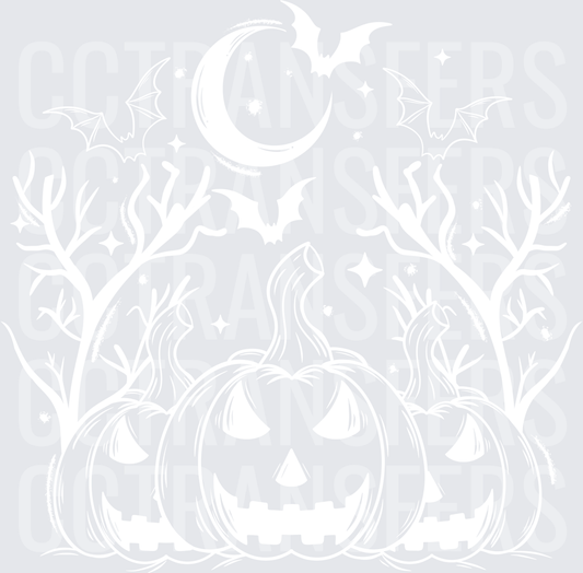 Bold White Graphic Design on Transparent Background (DTF)