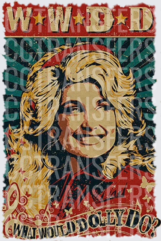 WWDD What Would Dolly Do Retro Vintage Portrait (DTF)
