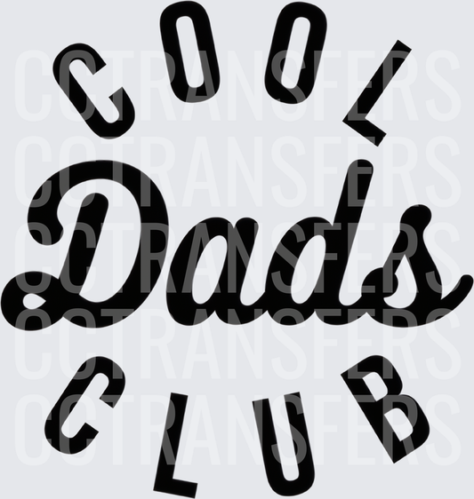 Cool Dads Club Bold Script Circular Typography (DTF)