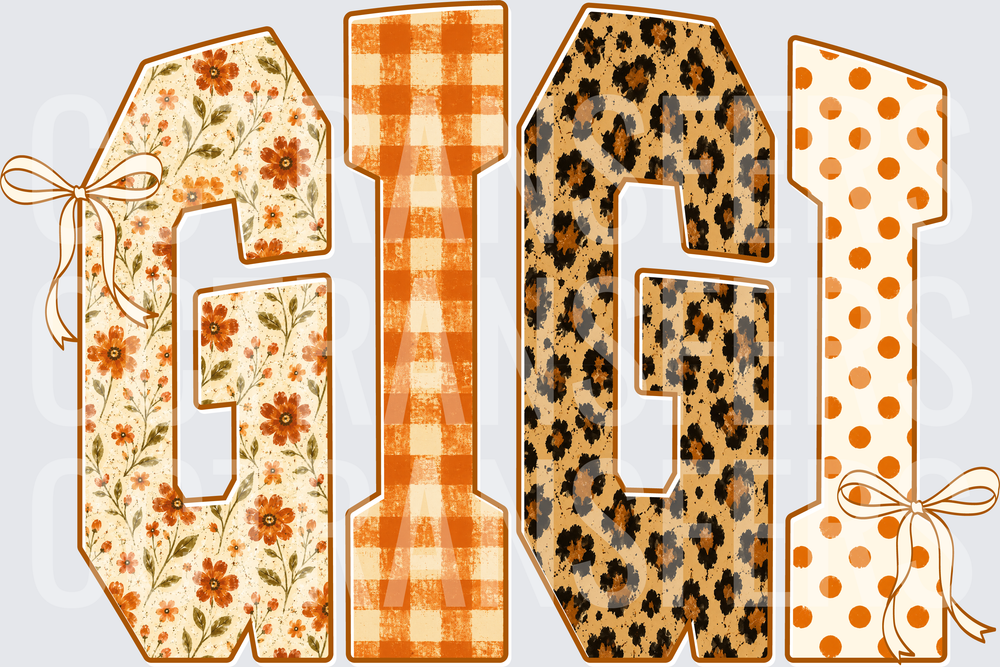 Gigi Mixed Pattern Floral Plaid Leopard Polka Dot (DTF)