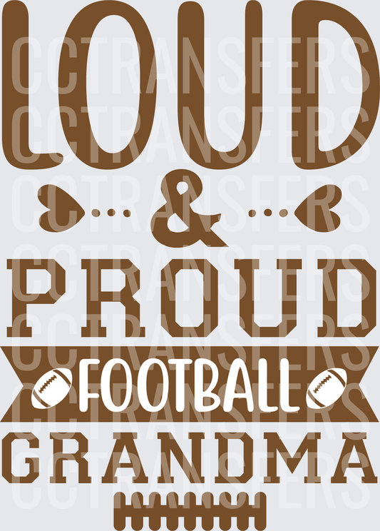 Loud & Proud Football Grandma Banner Design (DTF)