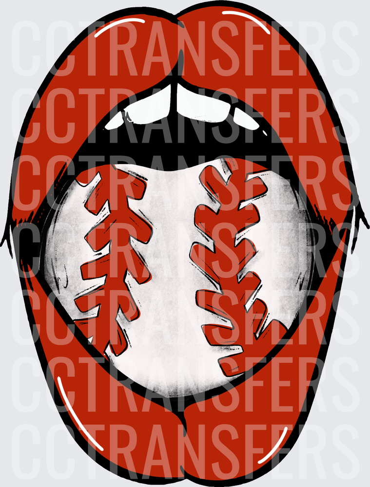 Bold Open Mouth with Baseball Tongue (DTF)