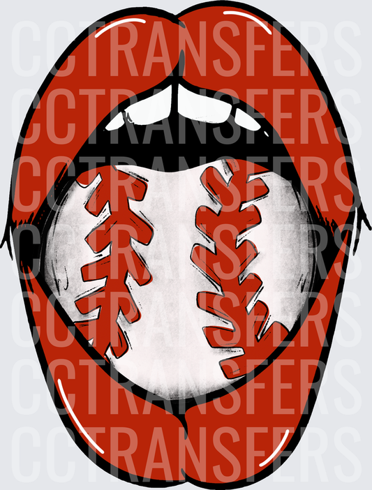 Bold Open Mouth with Baseball Tongue (DTF)