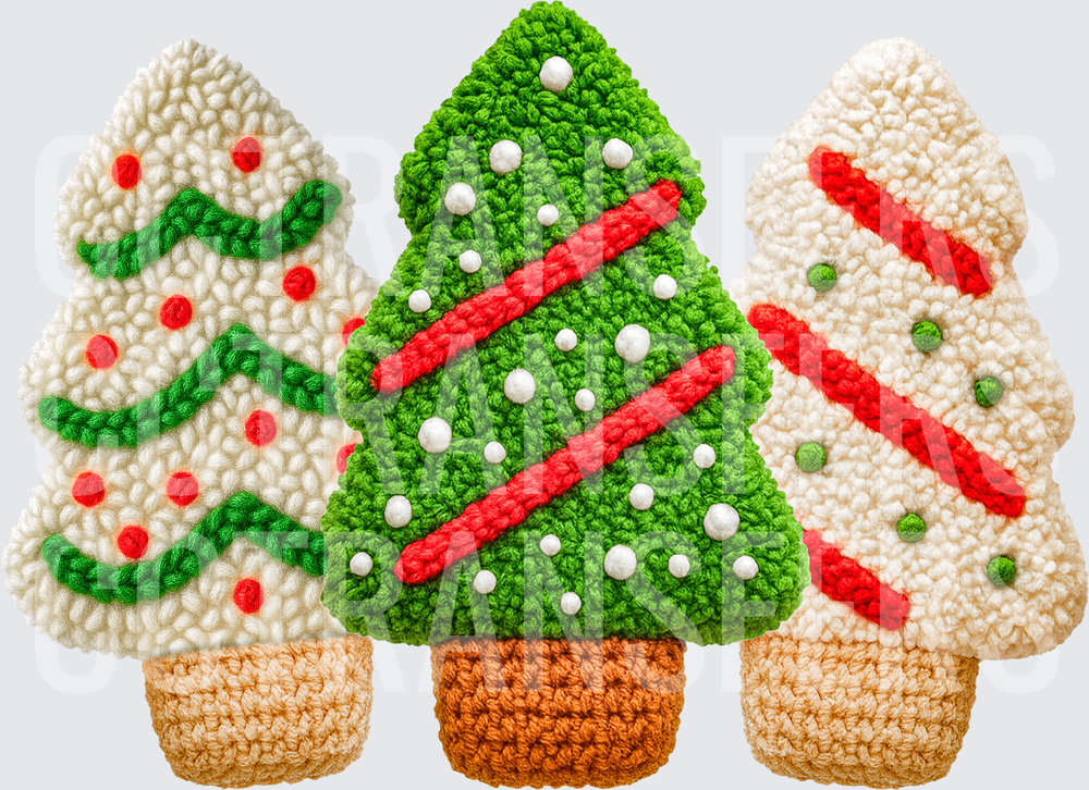 Crochet Christmas Tree Cookies Trio (DTF)