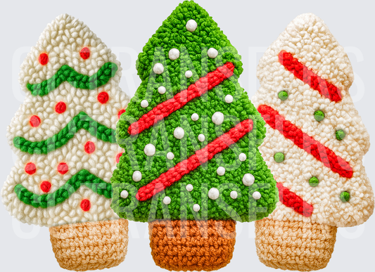 Crochet Christmas Tree Cookies Trio (DTF)