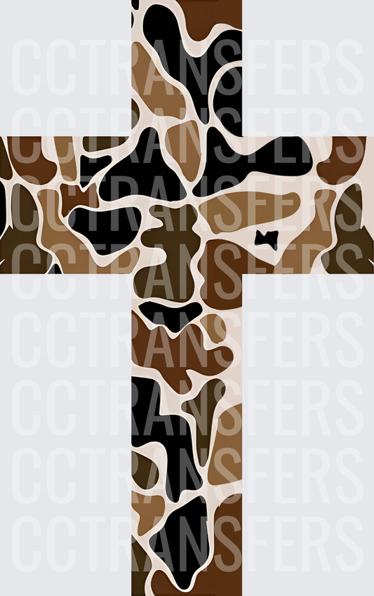 Giraffe Print Christian Cross (DTF)