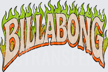 Billabong Retro Flame Logo Distressed Vintage Design (DTF)