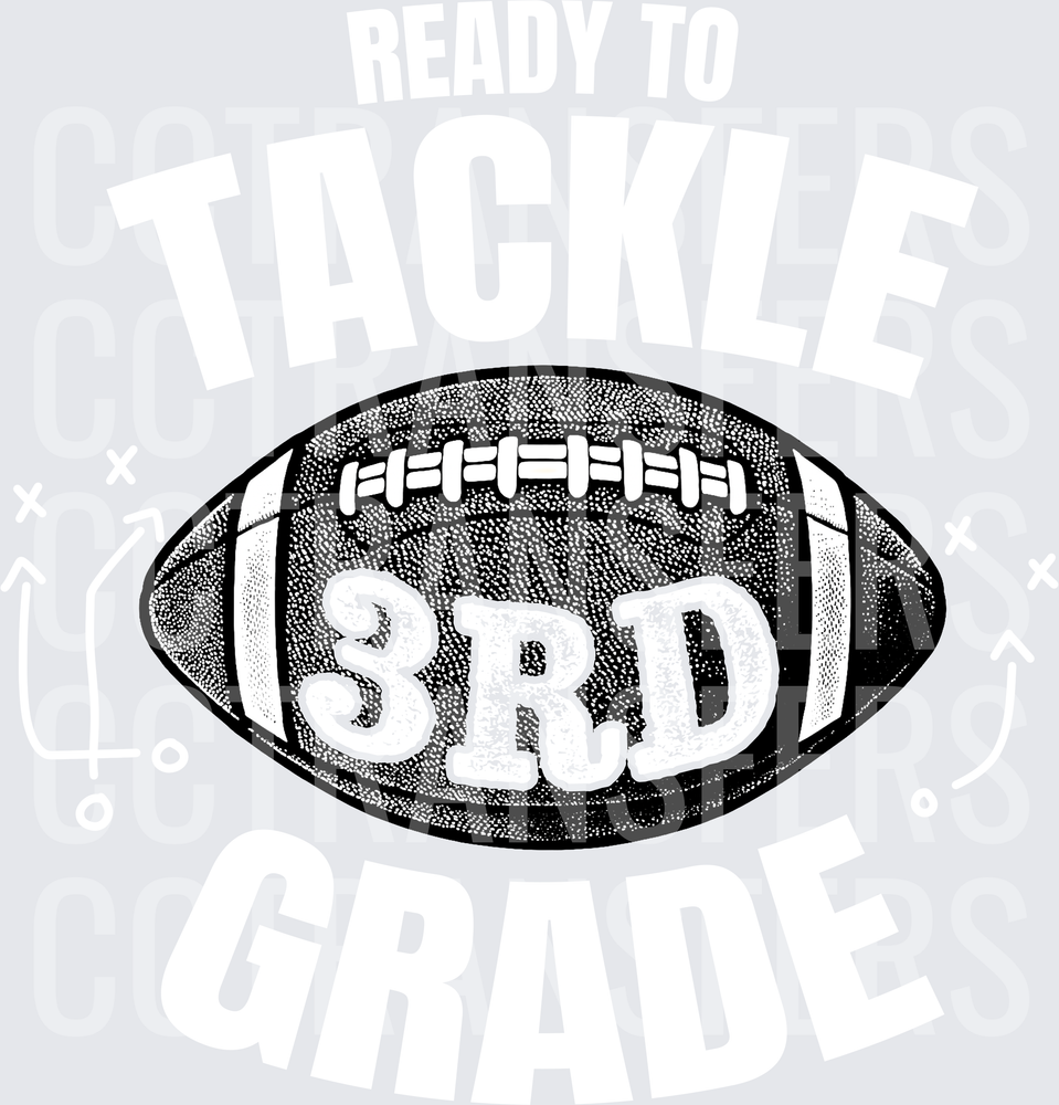 Black and White Football 3RD Design (DTF)